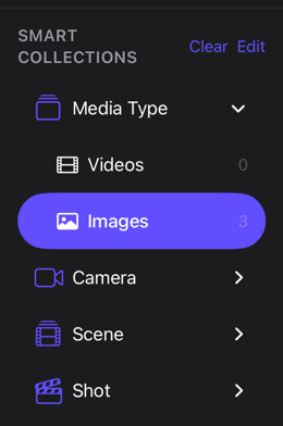 Smart Collections with the Images filter selected