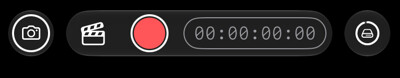 Snapshot, slate, and record controls above the monitor image