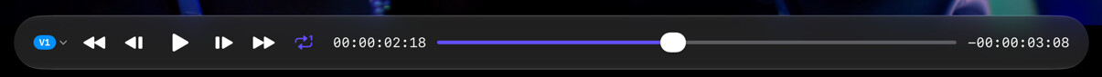 Video playback controls below a paused source
