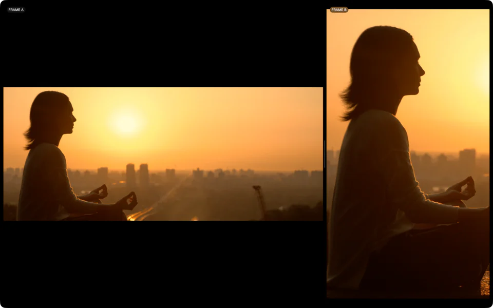 Framing crops: Compare widescreen and vertical crops of the same source.